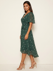 Elegante bloemen midi jurk - Maud