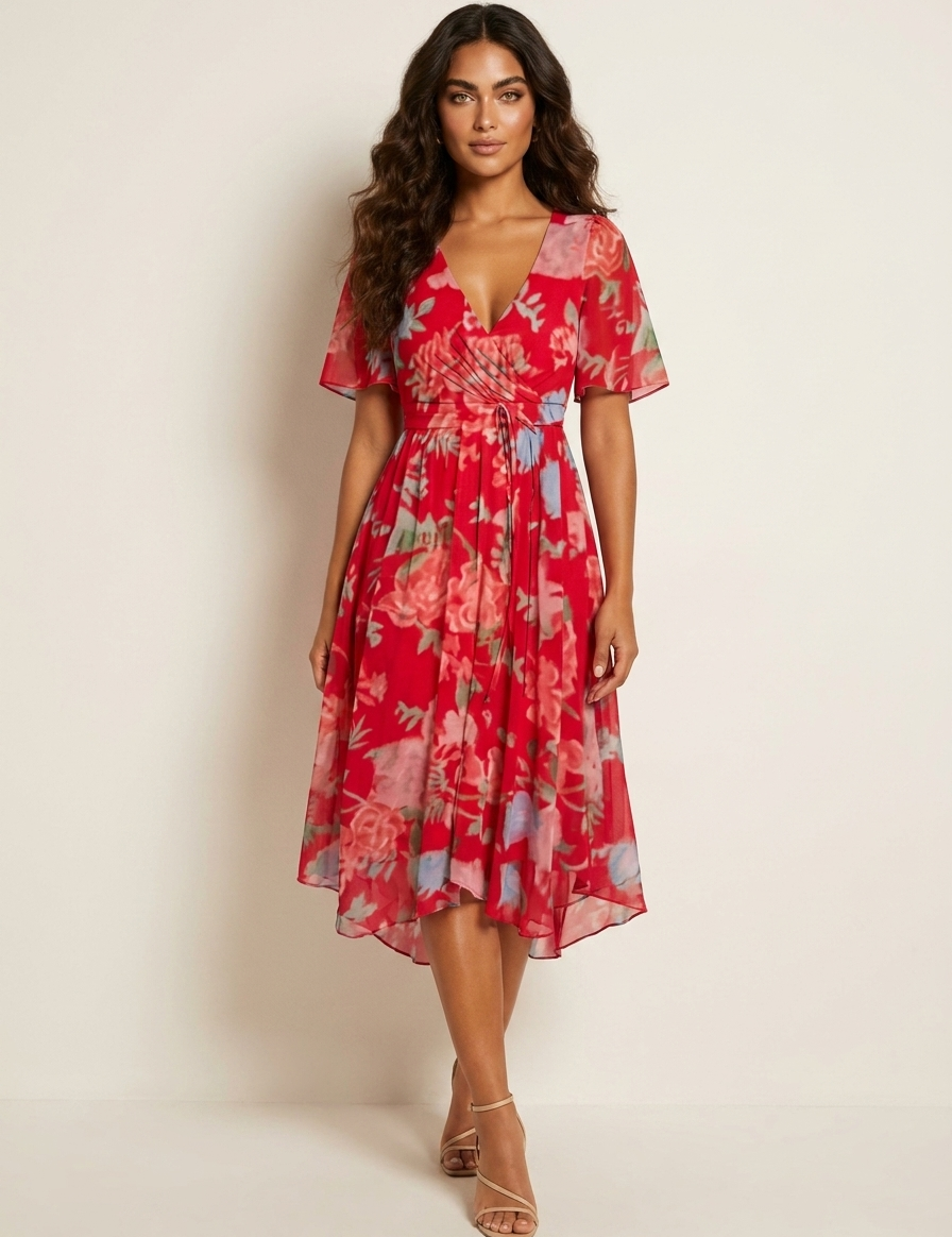 Elegant floral midi dress - Maud