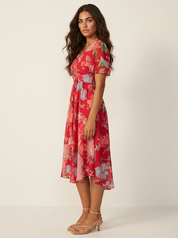 Elegante bloemen midi jurk - Maud