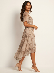 Elegante bloemen midi jurk - Maud
