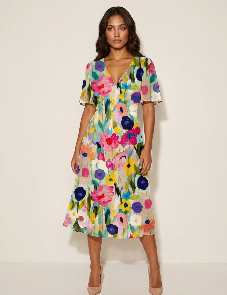 Elegant floral midi dress - Maud