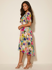 Elegante bloemen midi jurk - Maud