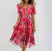 Elegante bloemen midi jurk - Maud