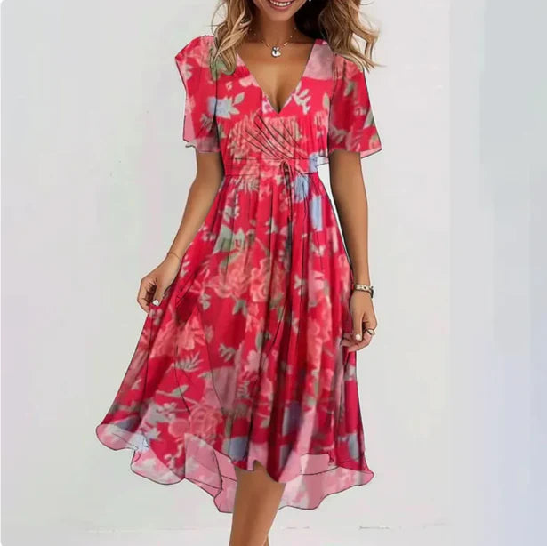 Elegante bloemen midi jurk - Maud
