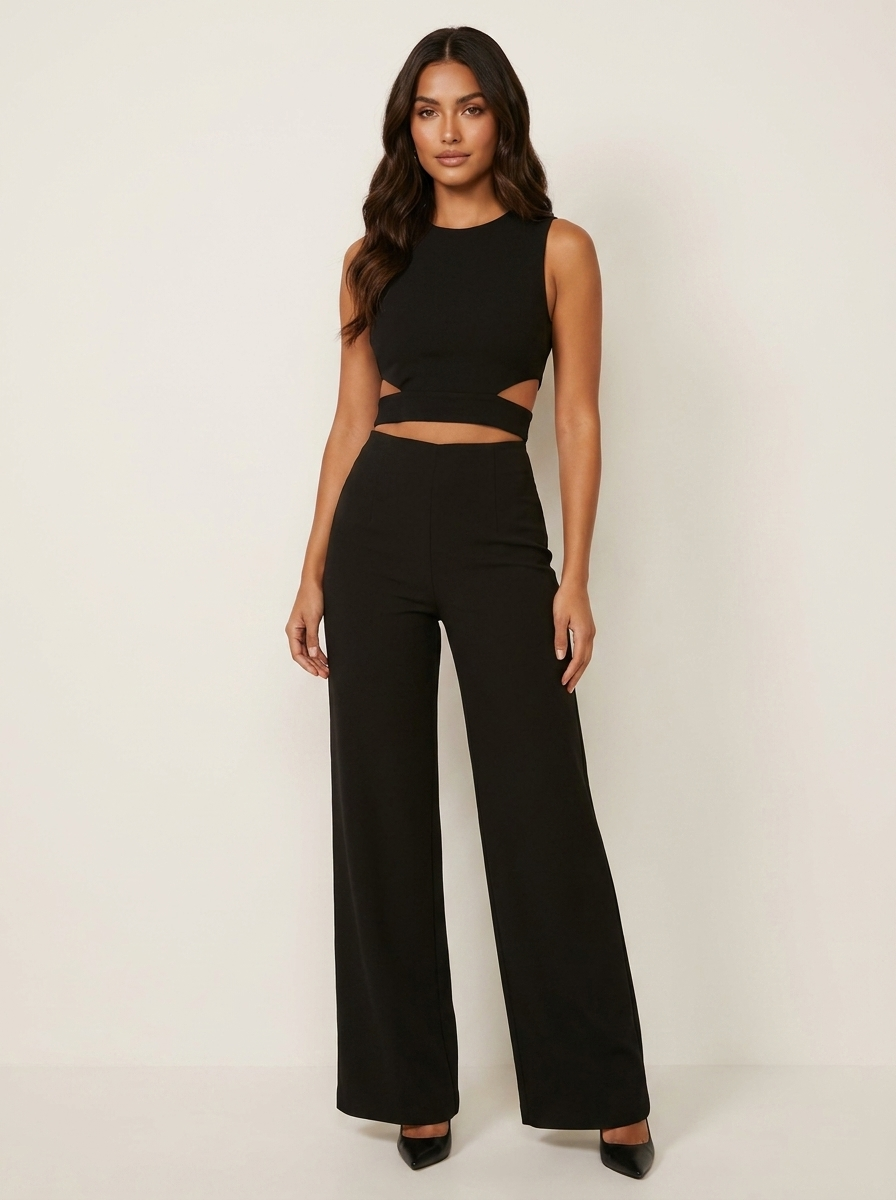 Elegante dames co-ord set met cut-out details – Elara