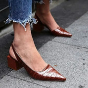 Elegante dames pumps met crocoprint - Delphine
