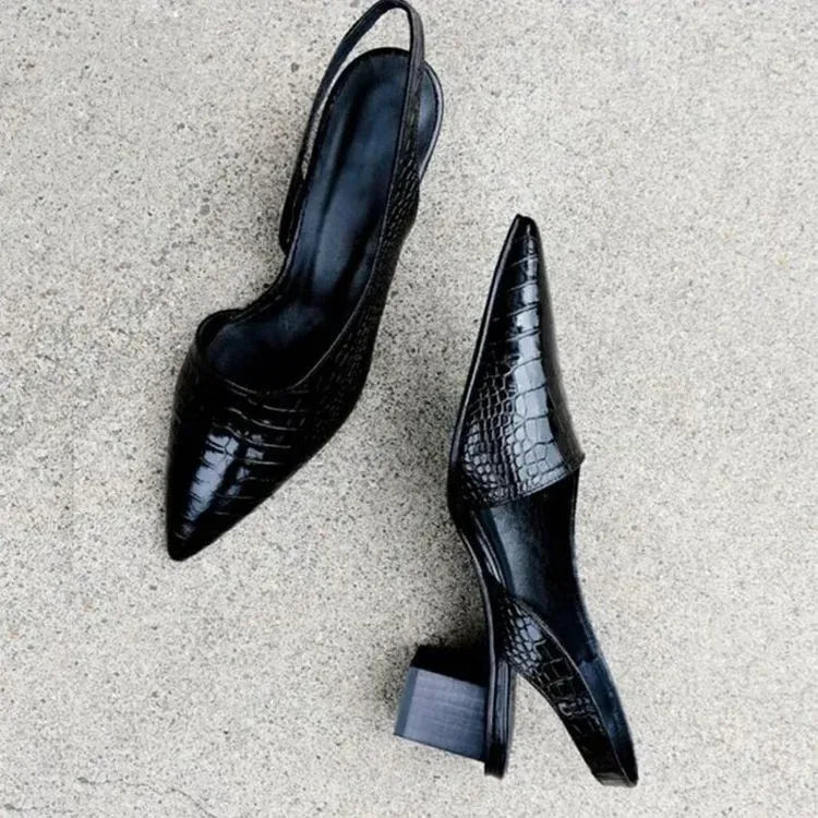 Elegante dames pumps met crocoprint - Delphine