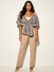 Elegante faux fur omslagsjaal - Aurora