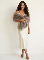 Elegante faux fur omslagsjaal - Aurora