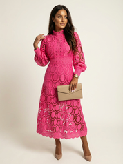 Elegante kanten midi damesjurk - Vivienne
