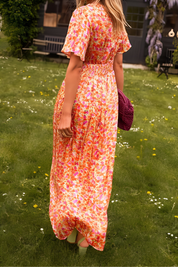 Elegante maxi bloemenjurk met V-hals - Amélie