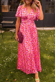Elegante maxi bloemenjurk met V-hals - Amélie