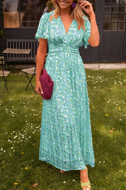 Elegante maxi bloemenjurk met V-hals - Amélie