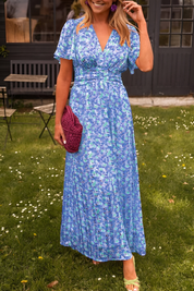 Elegante maxi bloemenjurk met V-hals - Amélie