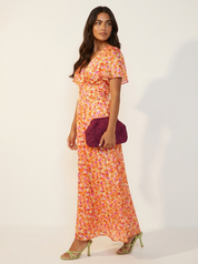 Elegante maxi bloemenjurk met V-hals - Amélie