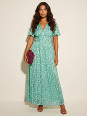 Elegante maxi bloemenjurk met V-hals - Amélie