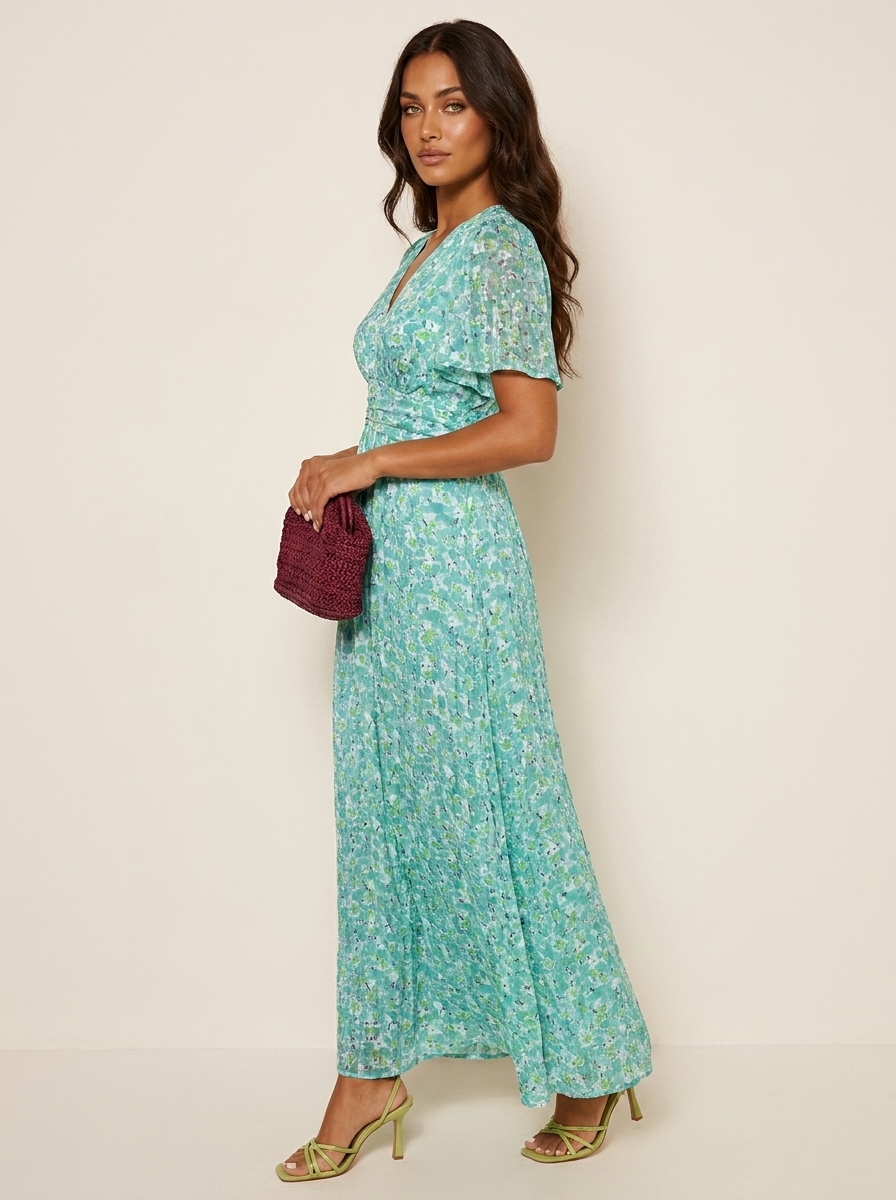 Elegante maxi bloemenjurk met V-hals - Amélie
