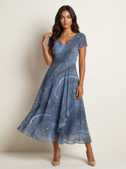 Elegante maxi jurk met artistieke print - Sofia
