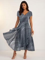 Elegante maxi jurk met artistieke print - Sofia