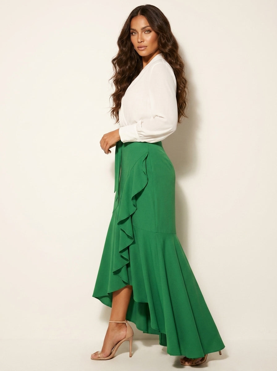 Elegante maxi rok met volantdetails - Luna