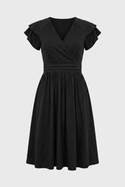 Elegante midi jurk met rufflemouwen - Claire