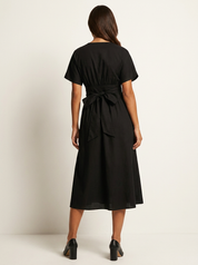 Elegante midi jurk met strikceintuur - Amélie