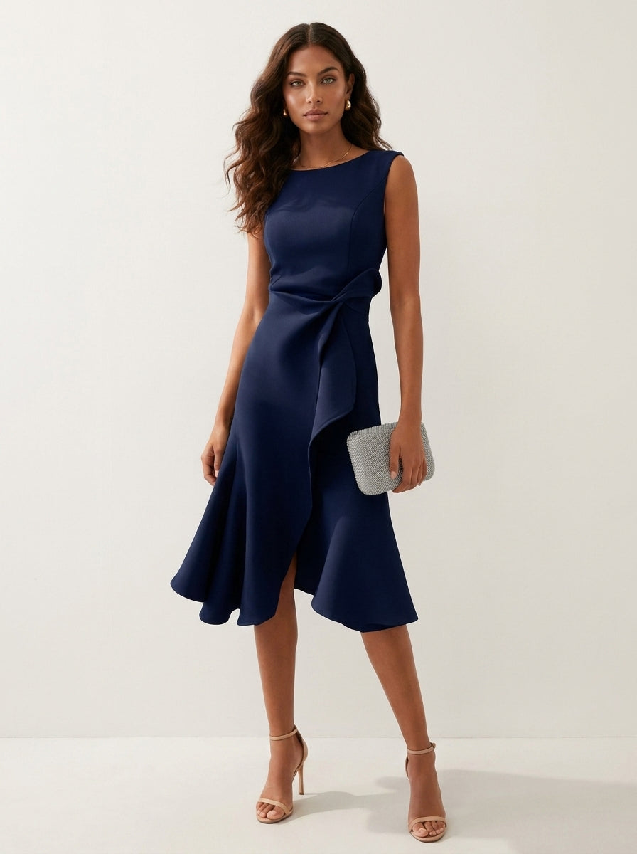 Elegante midi jurk met tailleaccent - Amélie