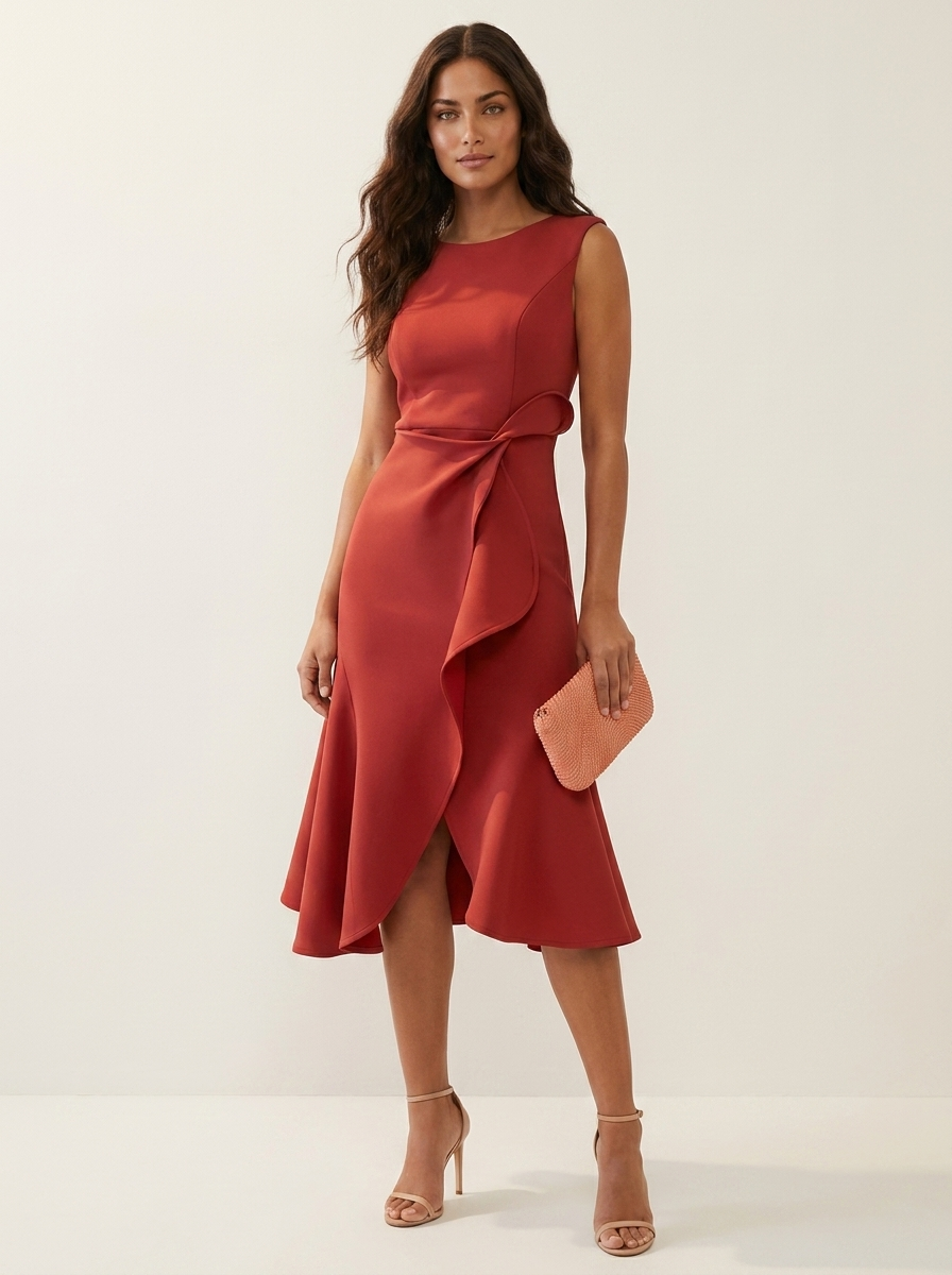 Elegante midi jurk met tailleaccent - Amélie