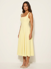 Elegante midi jurk met vierkante halslijn - Amara