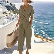 Elegante overslag jumpsuit - Sophie