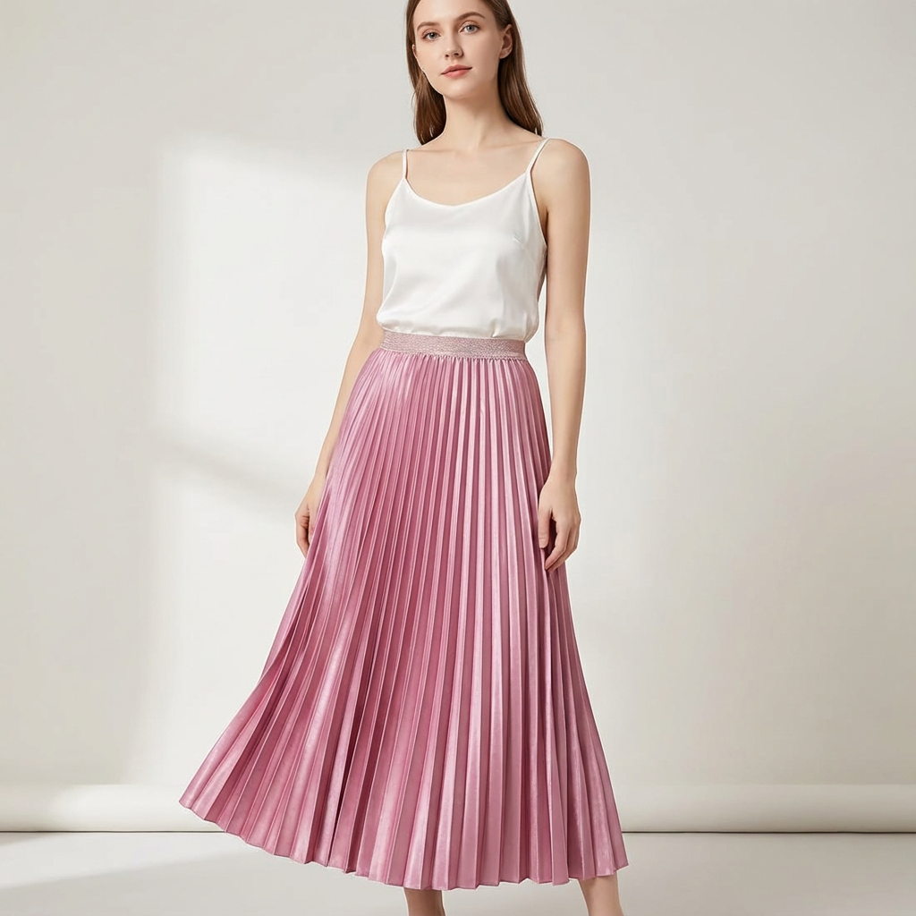 Elegante plissé midi rok - Vivienne