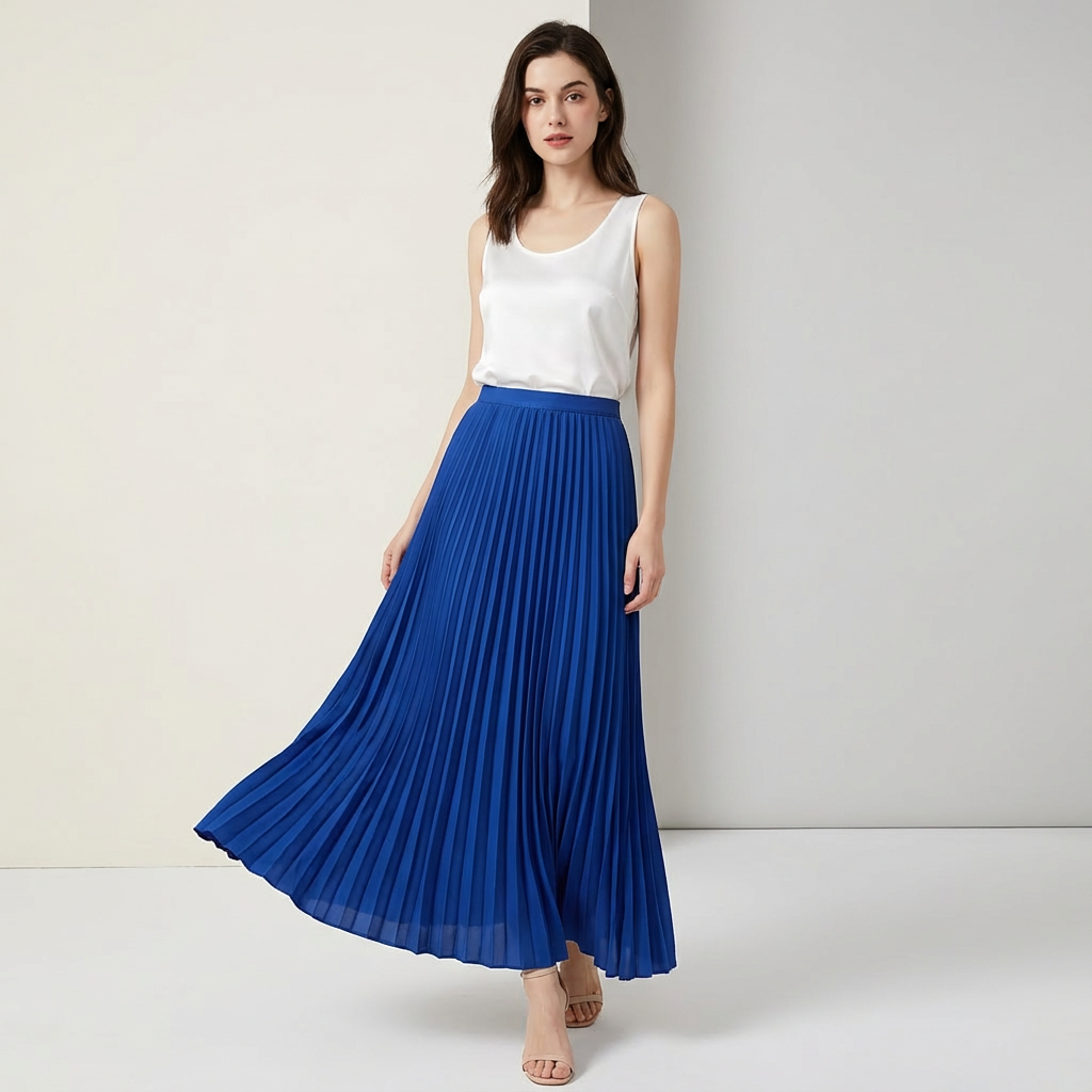 Elegante plissé midi rok - Vivienne