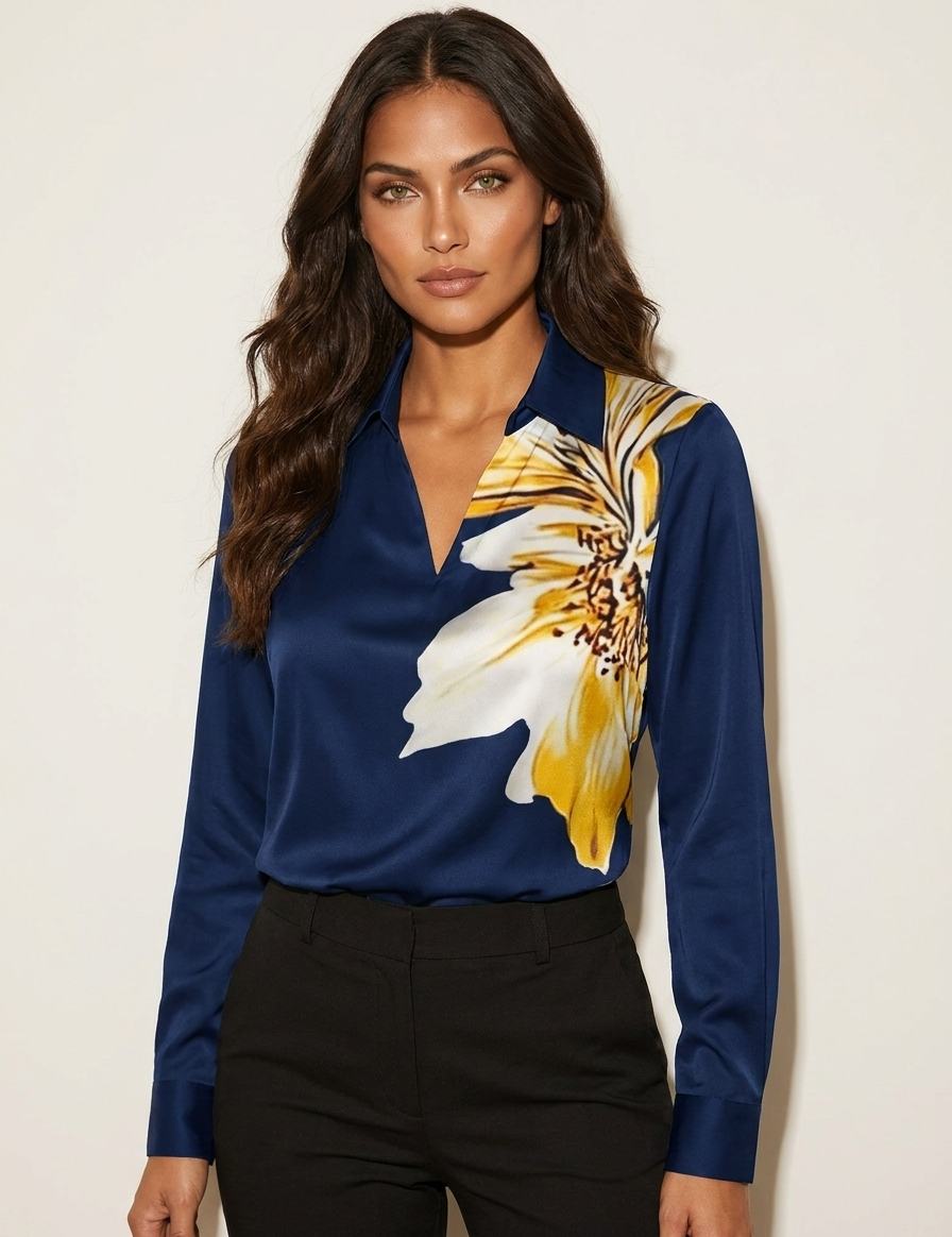 Elegant satin women's blouse - Camille