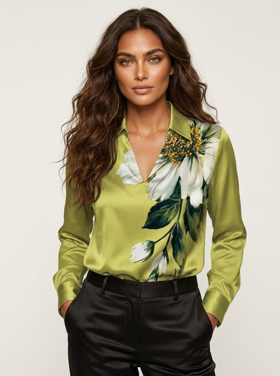 Elegante satijnen damesblouse - Camille