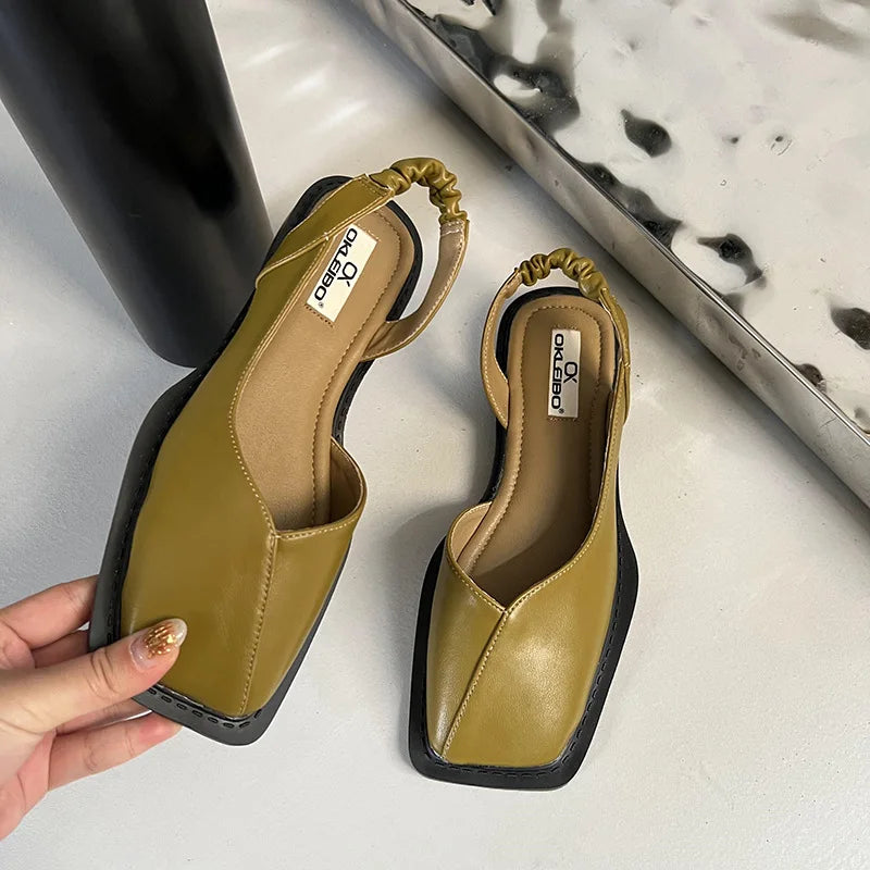 Elegante slingback ballerina’s met vierkante neus - Camille
