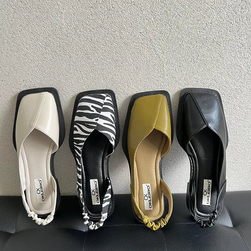 Elegante slingback ballerina’s met vierkante neus - Camille