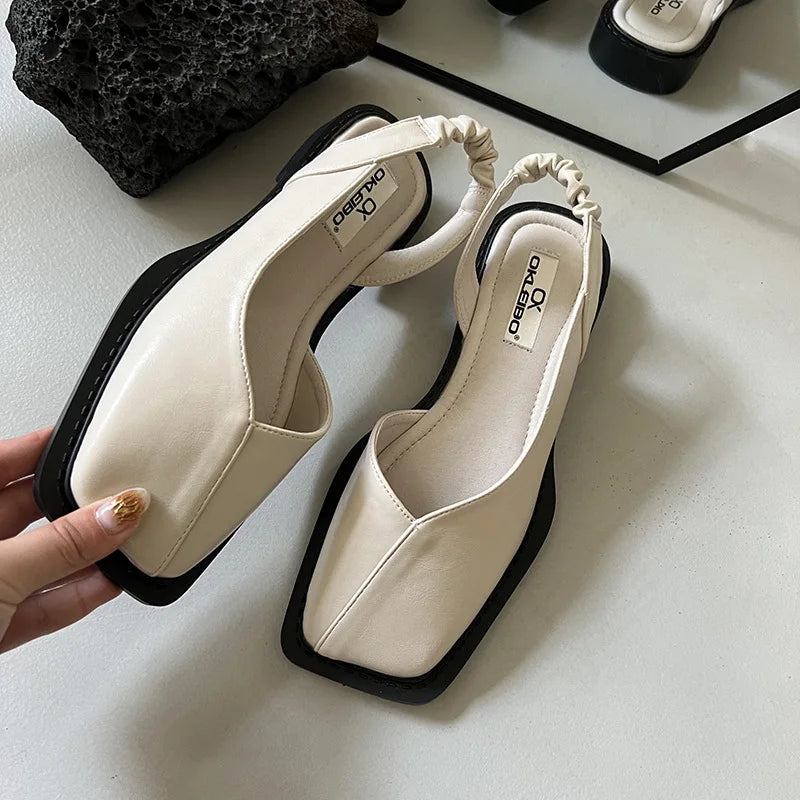 Elegante slingback ballerina’s met vierkante neus - Camille