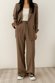 Elegante tweedelige blazer set dames – Elara
