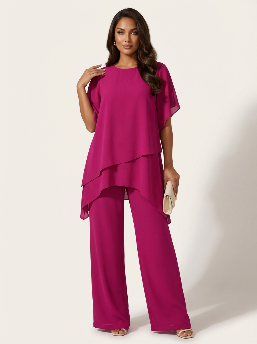 Elegante tweedelige set met een gelaagde top - Camille