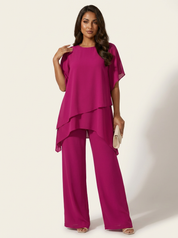 Elegante tweedelige set met een gelaagde top - Camille
