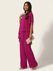 Elegante tweedelige set met een gelaagde top - Camille