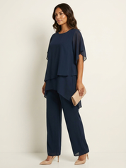 Elegante tweedelige set met een gelaagde top - Camille