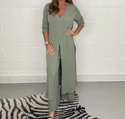 Elegante tweedelige set met een lange tuniek - Amara