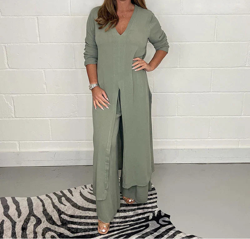Elegante tweedelige set met een lange tuniek - Amara