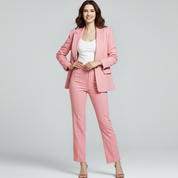 Elegante blazer & pantalon damespak met moderne pasvorm