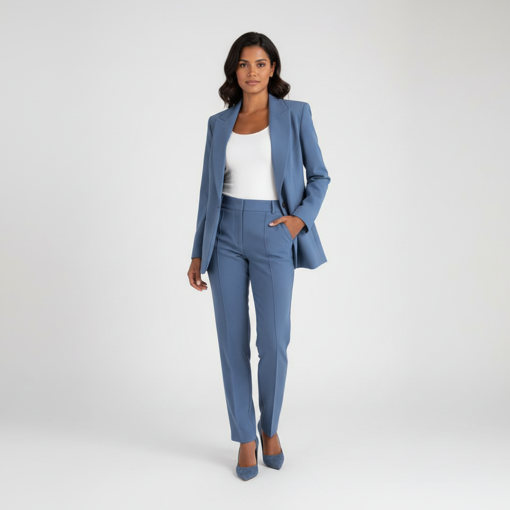 Elegante blazer & pantalon damespak met moderne pasvorm