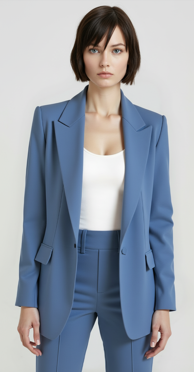 Elegante blazer & pantalon damespak met moderne pasvorm