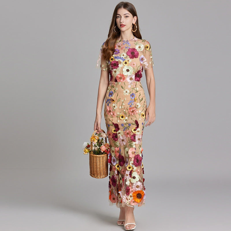Elegante bloemen maxi jurk – Geerke