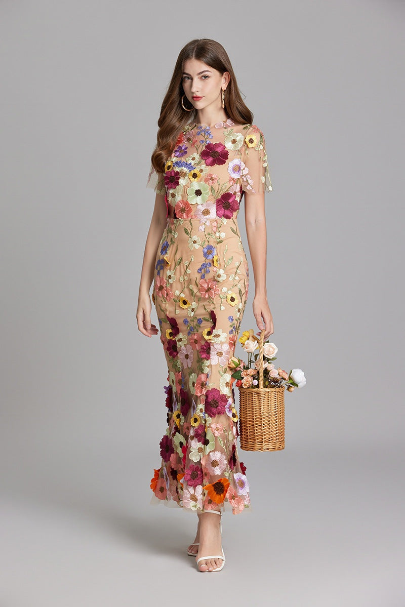 Elegante bloemen maxi jurk – Geerke
