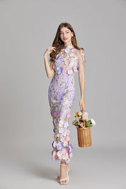 Elegante bloemen maxi jurk – Geerke